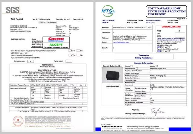 Textile SGS Testing Cost