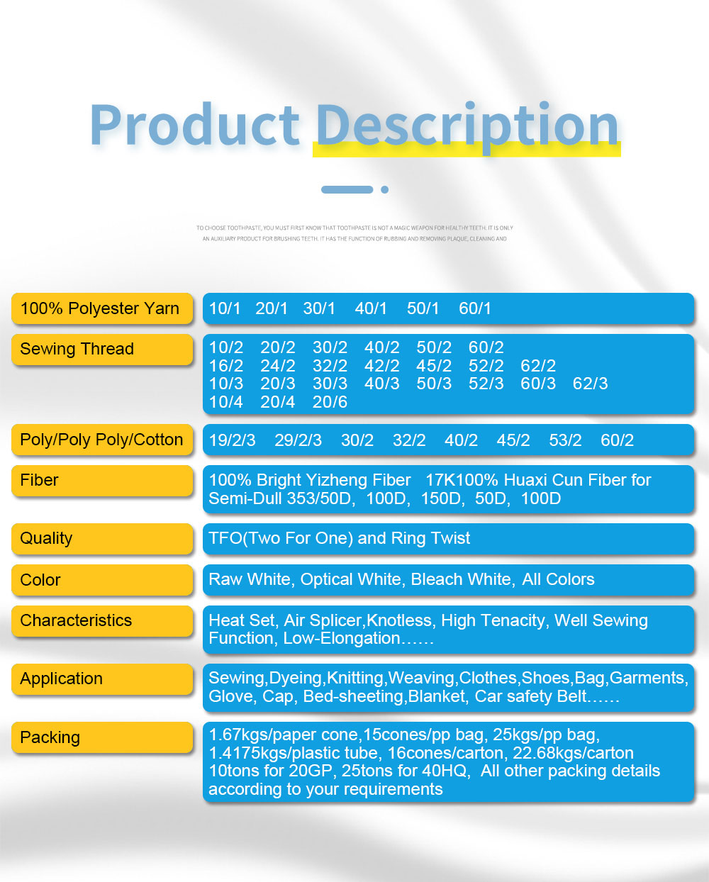 Title: A Comprehensive List of Online Textile Products and Their Names