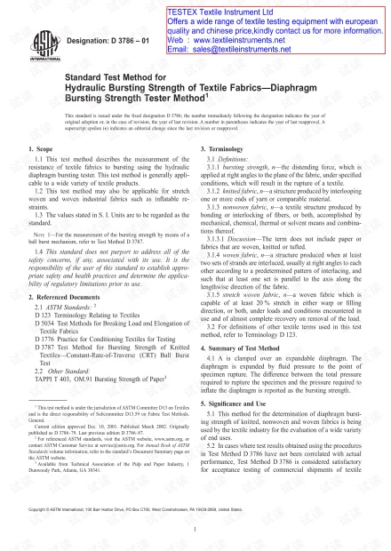 Textile Tensile Strength Standards