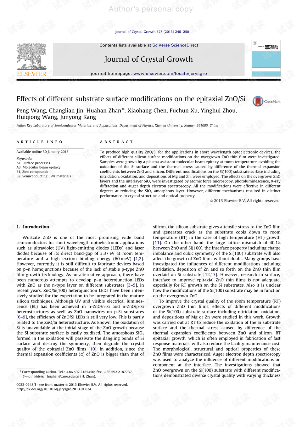 The Effects of Surface modification on Flame Retardancy of Textiles