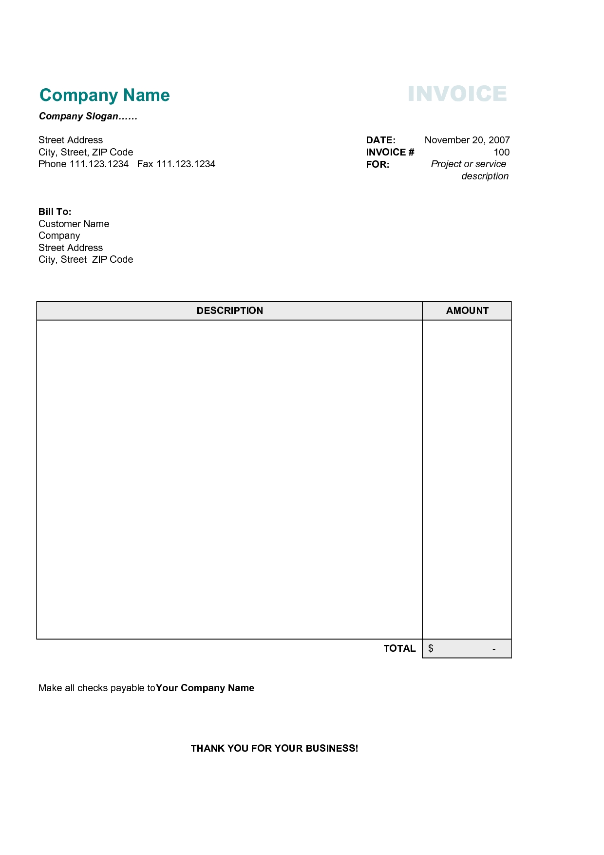 Export Textile Invoice Template Download for International Business